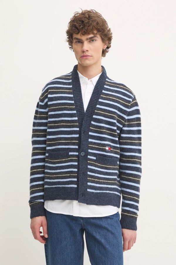 Tommy Jeans Kardigan s primjesom vune Tommy Jeans boja: tamno plava, DM0DM20606