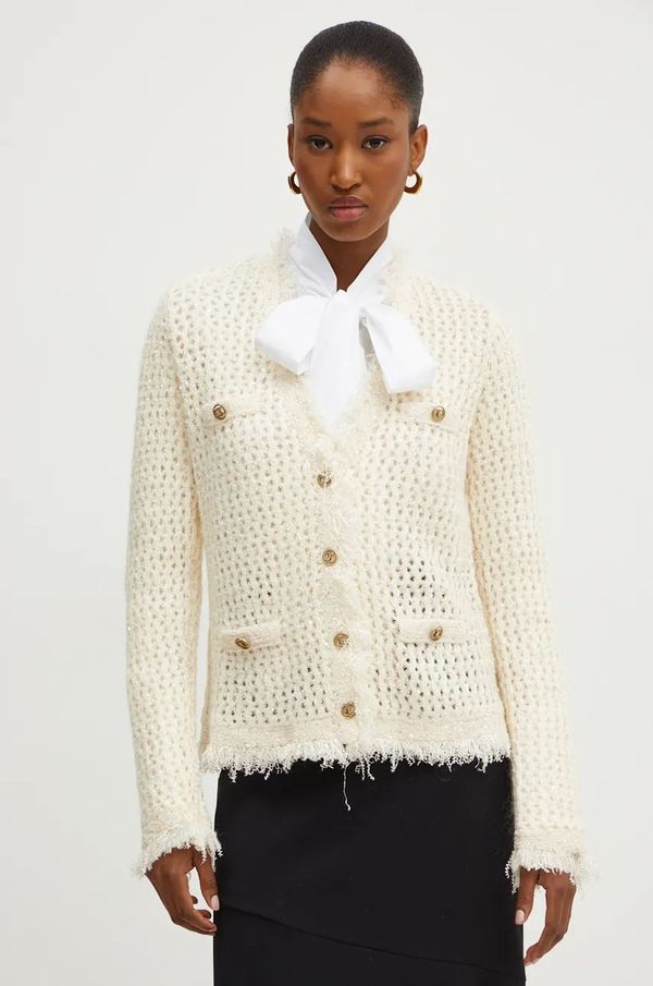 Twinset Kardigan s primjesom vune Twinset boja: bež, lagani, 242TP3773