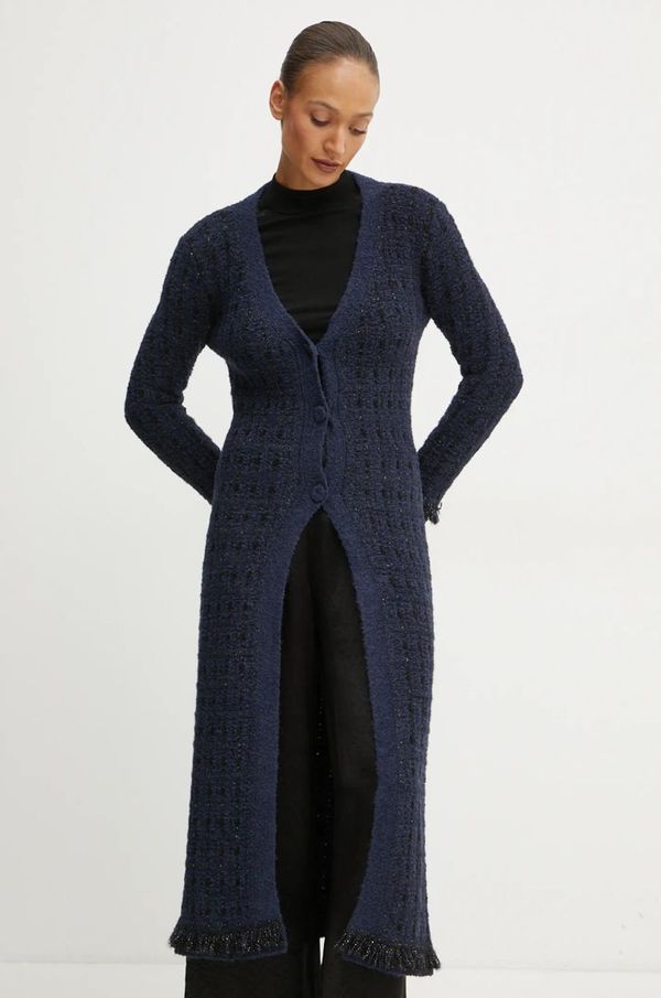 Twinset Kardigan s primjesom vune Twinset boja: tamno plava, 242TT3590