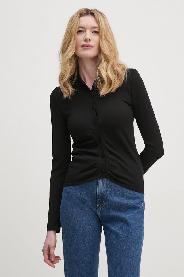 Sisley Kardigan Sisley za žene, boja: crna, lagani, 1WTHM500K