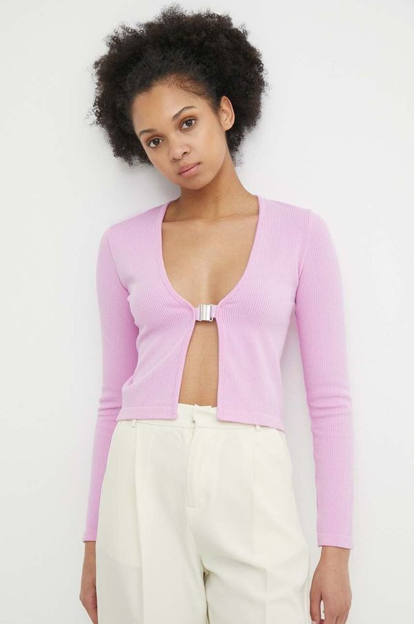 Sisley Kardigan Sisley za žene, boja: ružičasta, lagani