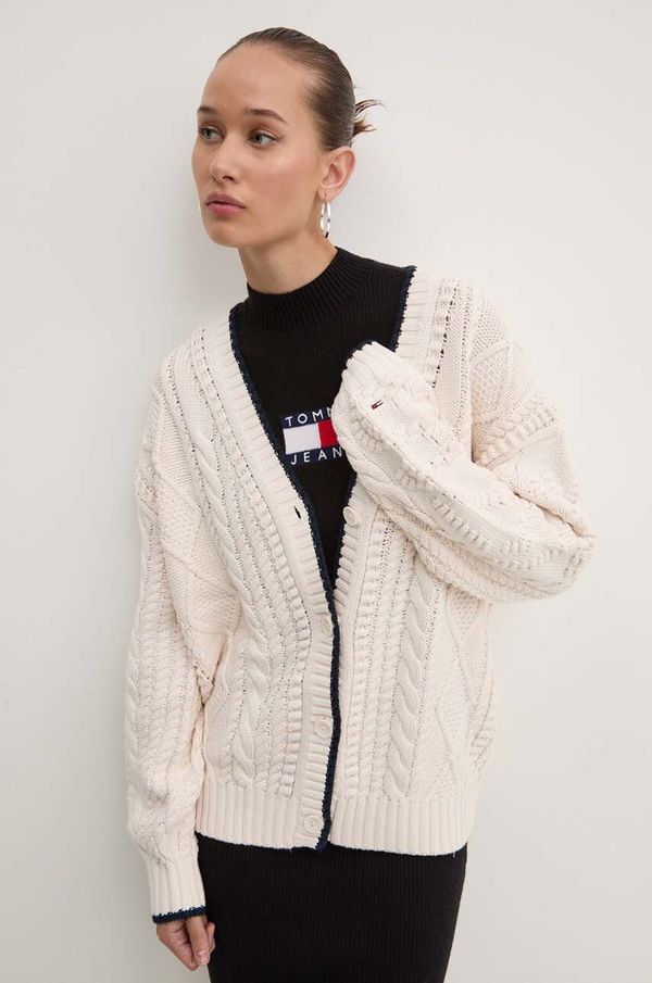 Tommy Jeans Kardigan Tommy Jeans za žene, boja: bež, lagani, DW0DW18521