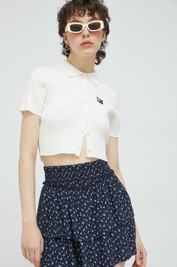 Tommy Jeans Kardigan Tommy Jeans za žene, boja: bež, lagani