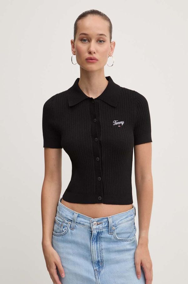 Tommy Jeans Kardigan Tommy Jeans za žene, boja: crna, lagani, DW0DW18525