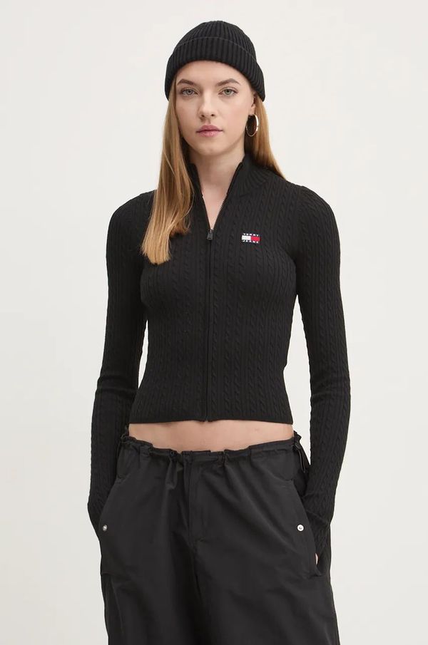 Tommy Jeans Kardigan Tommy Jeans za žene, boja: crna, lagani, DW0DW19681