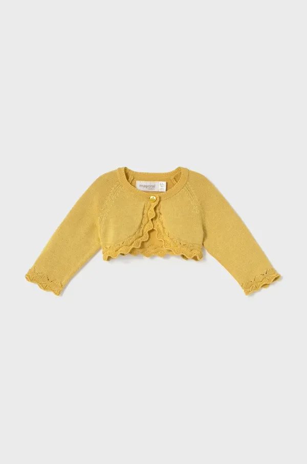 Mayoral Newborn Kardigan za bebe Mayoral Newborn boja: žuta, lagani, 318