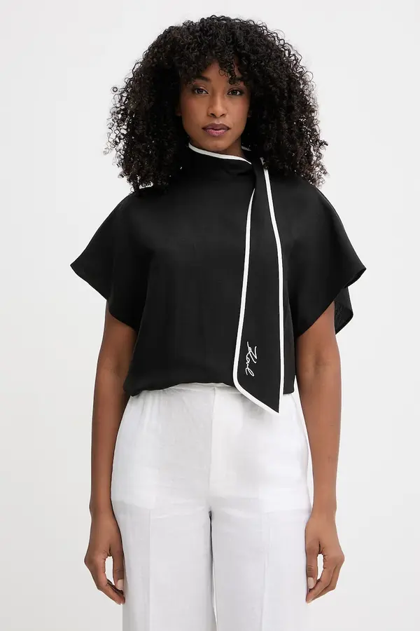 Karl Lagerfeld Karl Lagerfeld bluza za žene s dodatkom lana