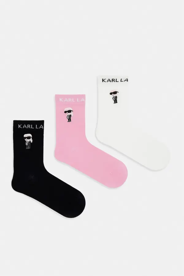 Karl Lagerfeld Karl Lagerfeld čarape za žene s pamukom K/IKON 3-pack