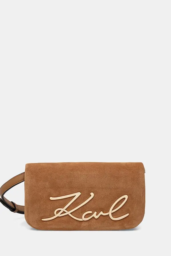 Karl Lagerfeld Karl Lagerfeld crossbody torba za žene od brušene kože K/SIGNATURE
