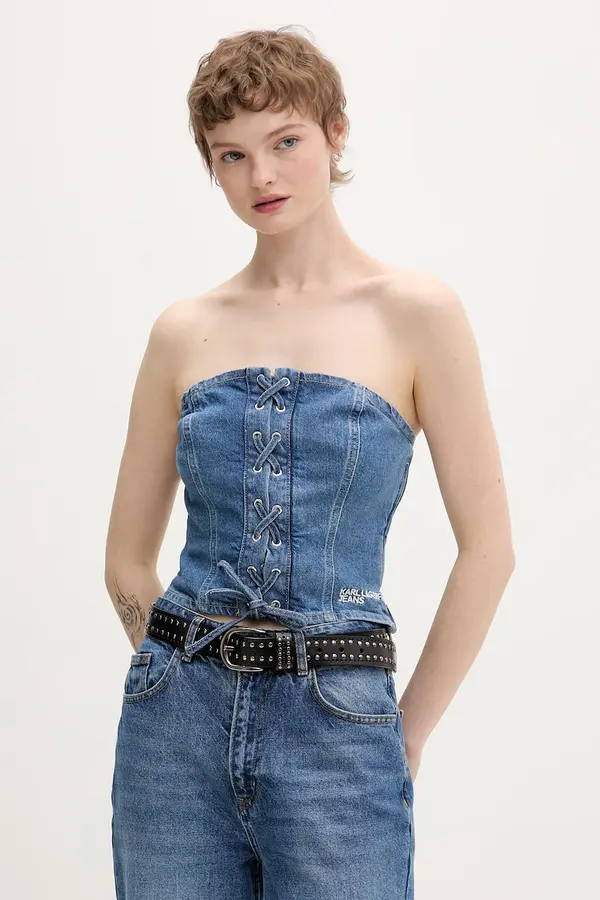 Karl Lagerfeld Jeans Karl Lagerfeld Jeans korzet bluza za žene od pamuka