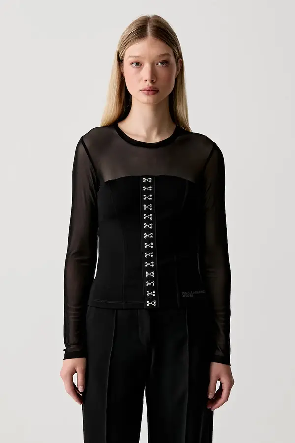 Karl Lagerfeld Jeans Karl Lagerfeld Jeans korzet bluza za žene s viskozom