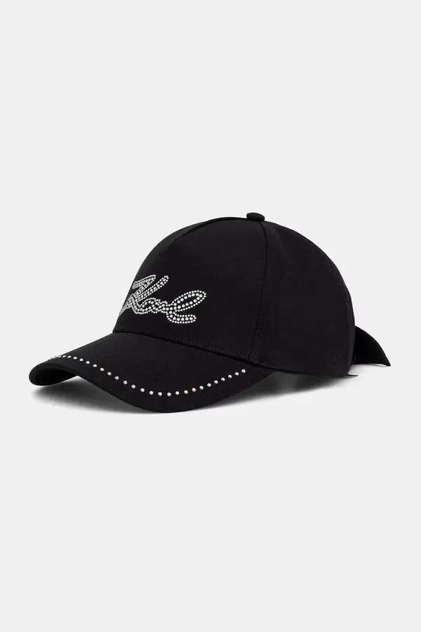 Karl Lagerfeld Karl Lagerfeld kapa sa šiltom za žene pamučna K/SIGNATURE