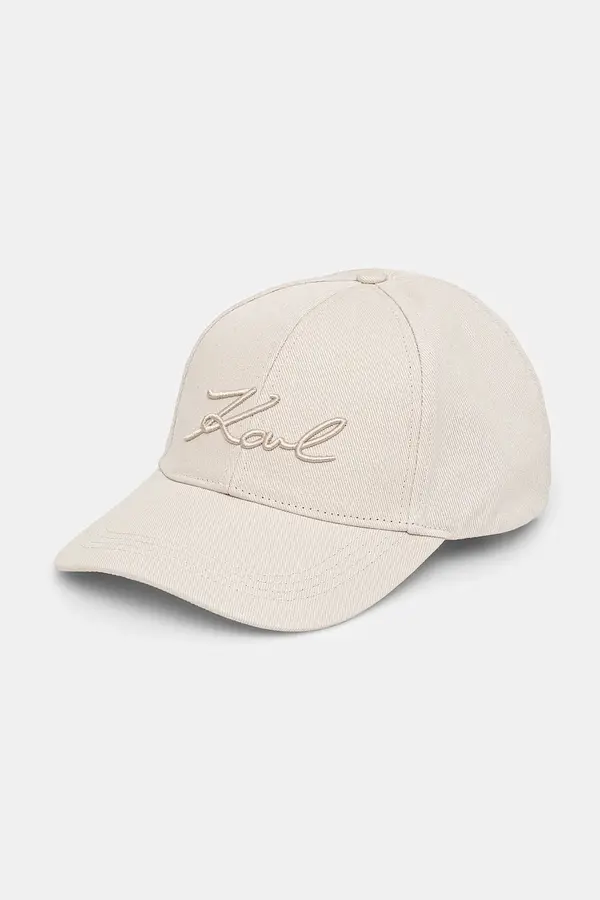 Karl Lagerfeld Karl Lagerfeld kapa sa šiltom za žene pamučna K/SIGNATURE
