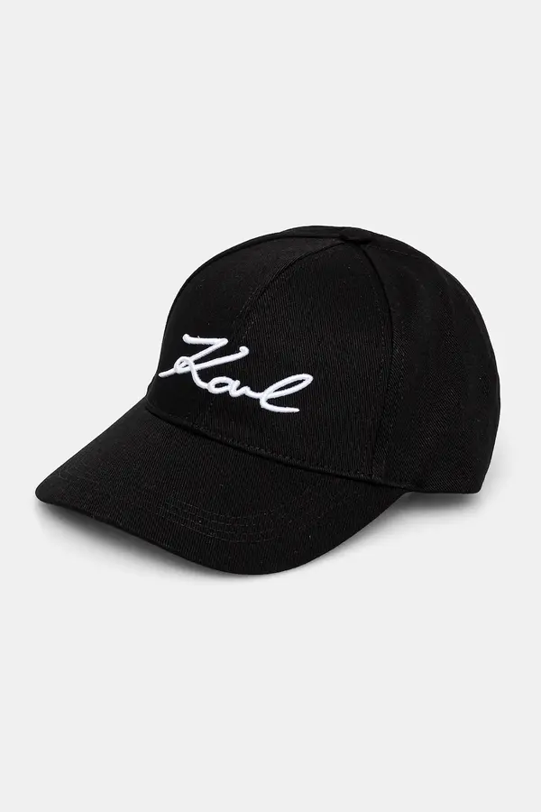 Karl Lagerfeld Karl Lagerfeld kapa sa šiltom za žene pamučna K/SIGNATURE