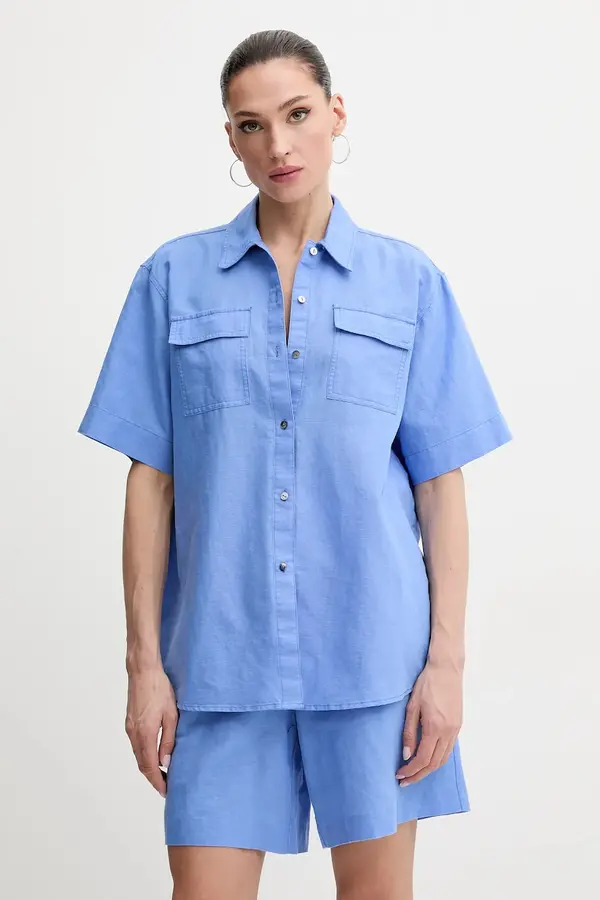 Karl Lagerfeld Karl Lagerfeld Lanena košulja Karl Lagerfeld