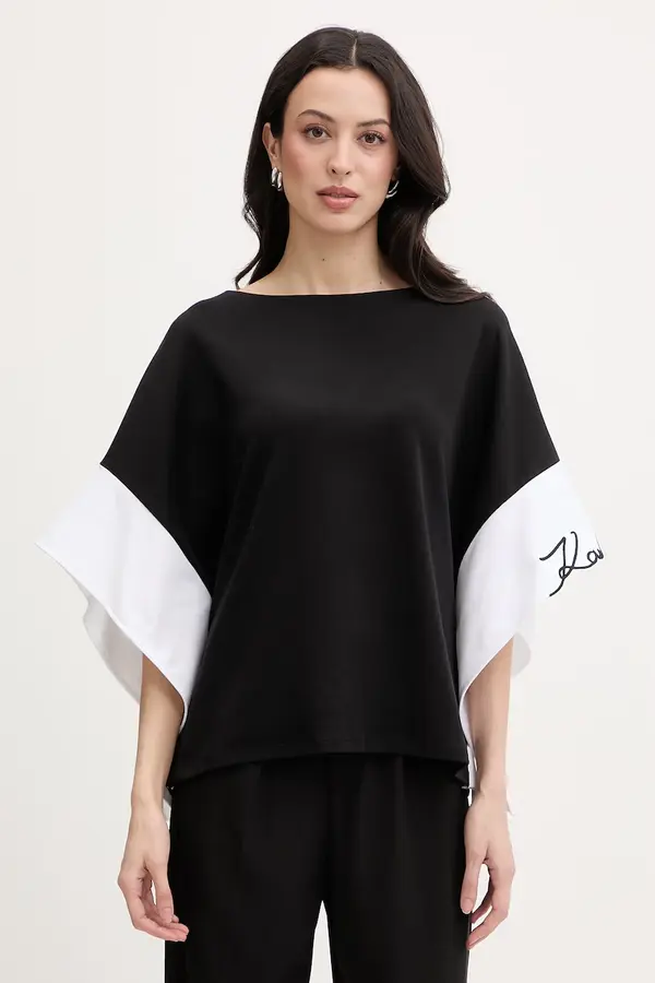 Karl Lagerfeld Karl Lagerfeld majica za žene od pamuka