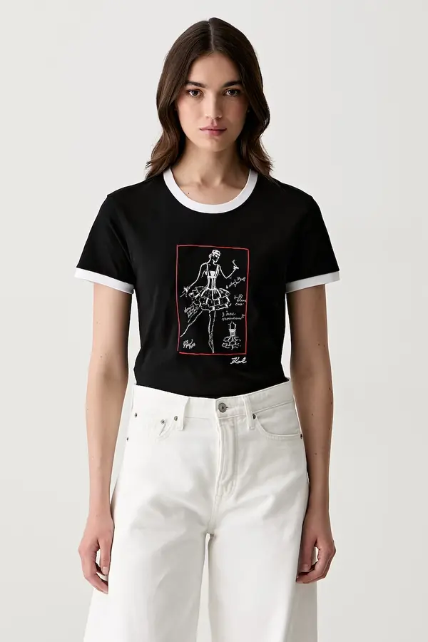 Karl Lagerfeld Karl Lagerfeld majica za žene od pamuka