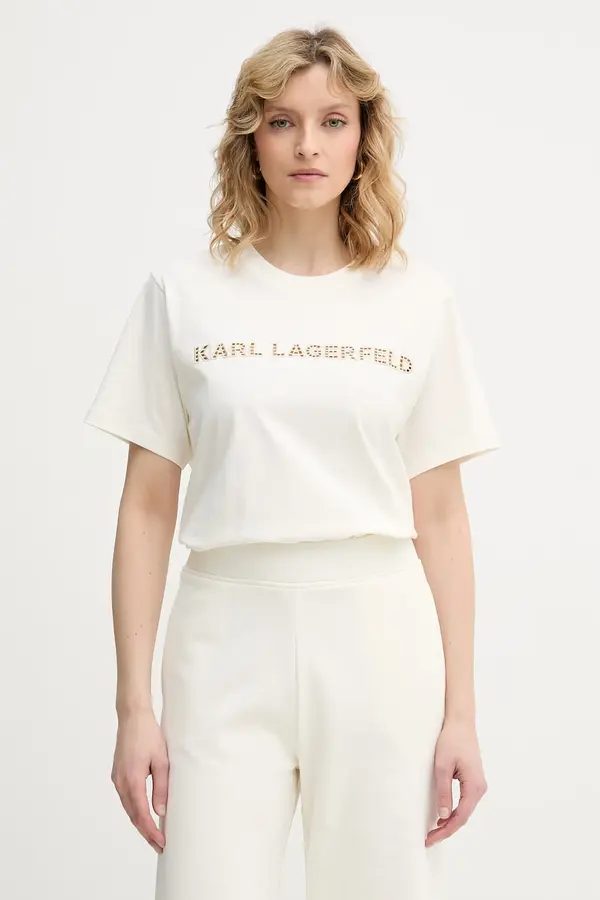 Karl Lagerfeld Karl Lagerfeld majica za žene od pamuka