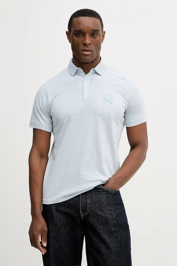 Karl Lagerfeld Karl Lagerfeld Pamučna polo majica Karl Lagerfeld