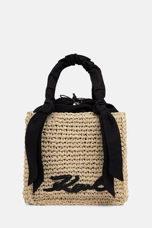 Karl Lagerfeld Karl Lagerfeld torba košarica za žene pletena K/SIGNATURE