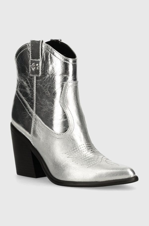 Guess Kaubojske cipele Guess JALELLA za žene, boja: srebrna, s debelom potpeticom, FLTJAL LEL10