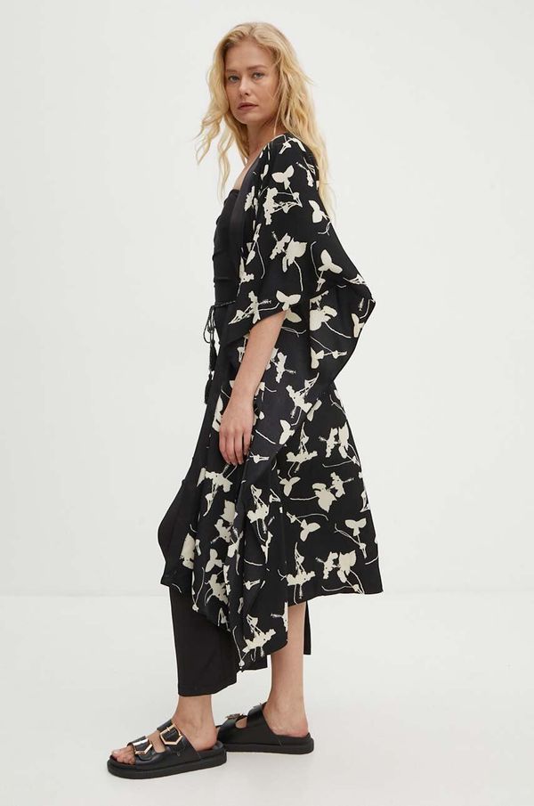 Answear Lab Kimono Answear Lab boja: crna, oversize, s uzorkom