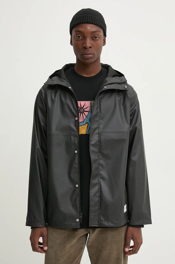 Herschel Kišna jakna Herschel za muškarce, boja: crna, za prijelazno razdoblje