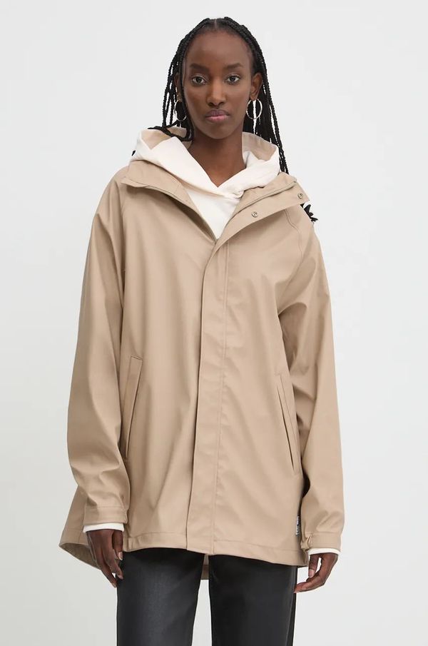 Herschel Kišna jakna Herschel za žene, boja: bež, za prijelazno razdoblje