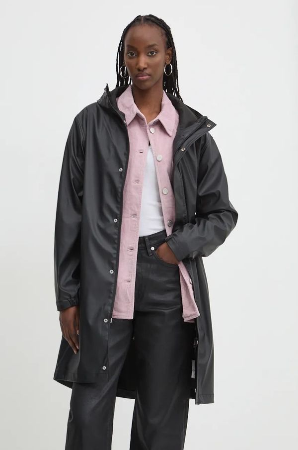 Herschel Kišna jakna Herschel za žene, boja: crna, za prijelazno razdoblje