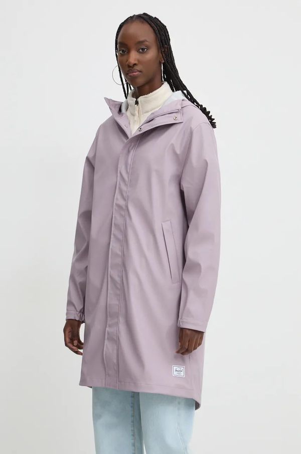 Herschel Kišna jakna Herschel za žene, boja: ljubičasta, za prijelazno razdoblje