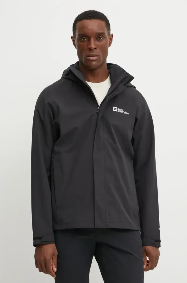 Jack Wolfskin Kišna jakna Jack Wolfskin Trailtime 2L za muškarce, boja: crna, A63903