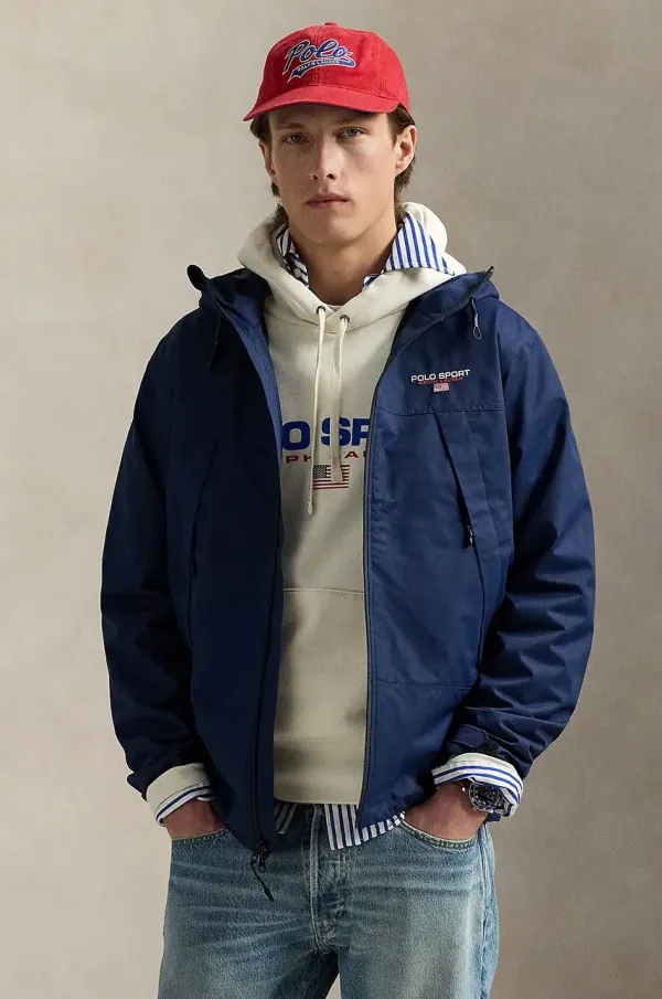 Polo Ralph Lauren Kišna jakna Polo Ralph Lauren boja: tamno plava, za prijelazno razdoblje, 710968728