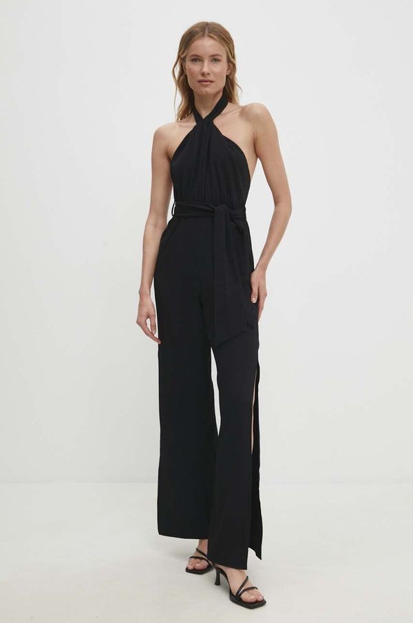 Answear Lab Kombinezon Answear Lab boja: crna, s okruglim izrezom