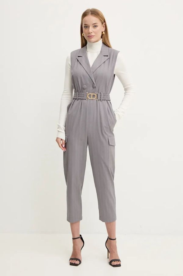 Twinset Kombinezon Twinset boja: siva, s ovratnikom, 242TP2280