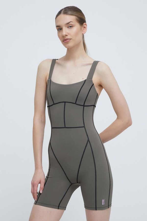 P.E Nation Kombinezon za trening P.E Nation Recalibrate boja: zelena, s kockastim izrezom