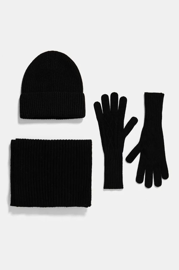 Answear Lab Komplet Answear Lab boja: crna, od tanke pletenine, vunena