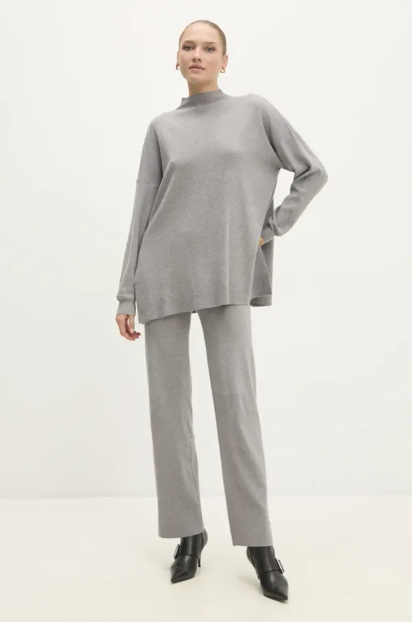 Answear Lab Komplet Answear Lab za žene, boja: siva