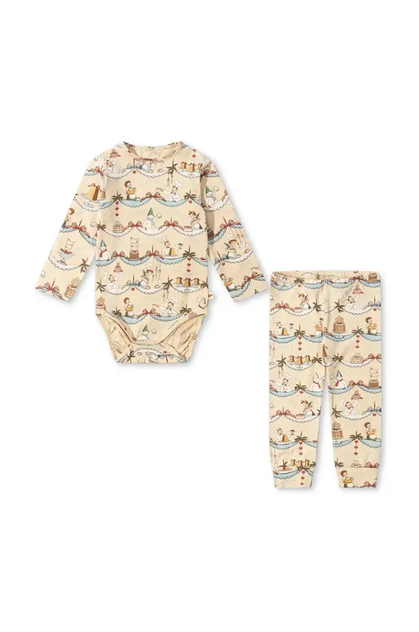 Konges Sløjd Komplet za bebe Konges Sløjd BASIC BODY/PANTS SET GOTS boja: bež, KS101888