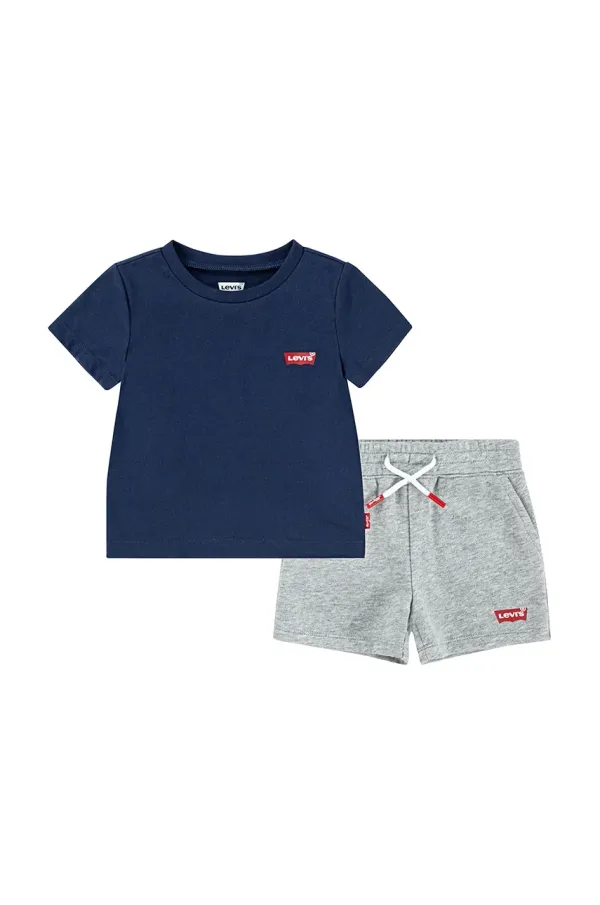 Levi's Komplet za bebe Levi's BATWING TEE & KNIT SHORT S boja: tamno plava, 6EK813