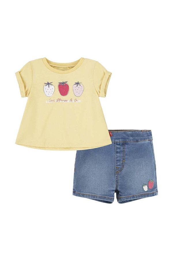 Levi's Komplet za bebe Levi's LVG FRUITY TEE & SHORT SET boja: žuta