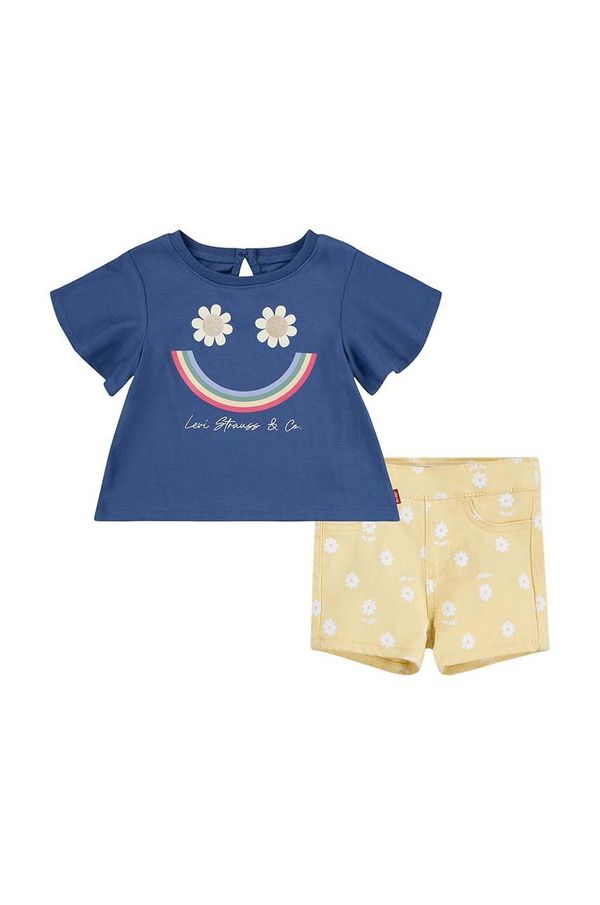Levi's Komplet za bebe Levi's LVG SMILEY FLOUNCE TEE & SHORT boja: žuta