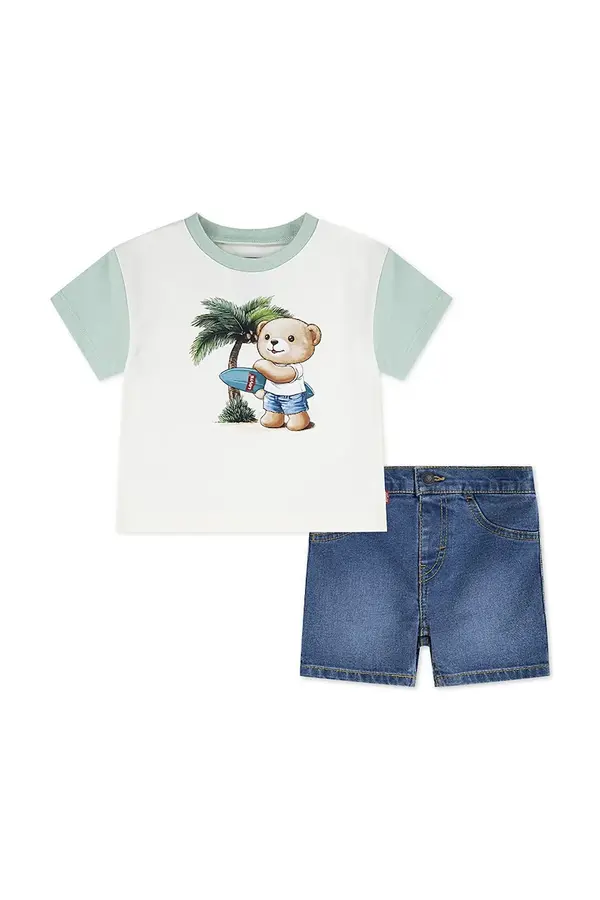 Levi's Komplet za bebe Levi's PALM TREE TEE & DENIM SET