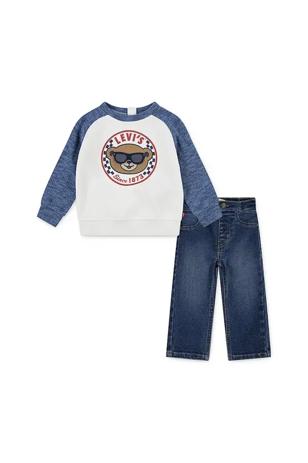 Levi's Komplet za bebe Levi's SNIT MOTO CREW & DENIM SET 2-pack