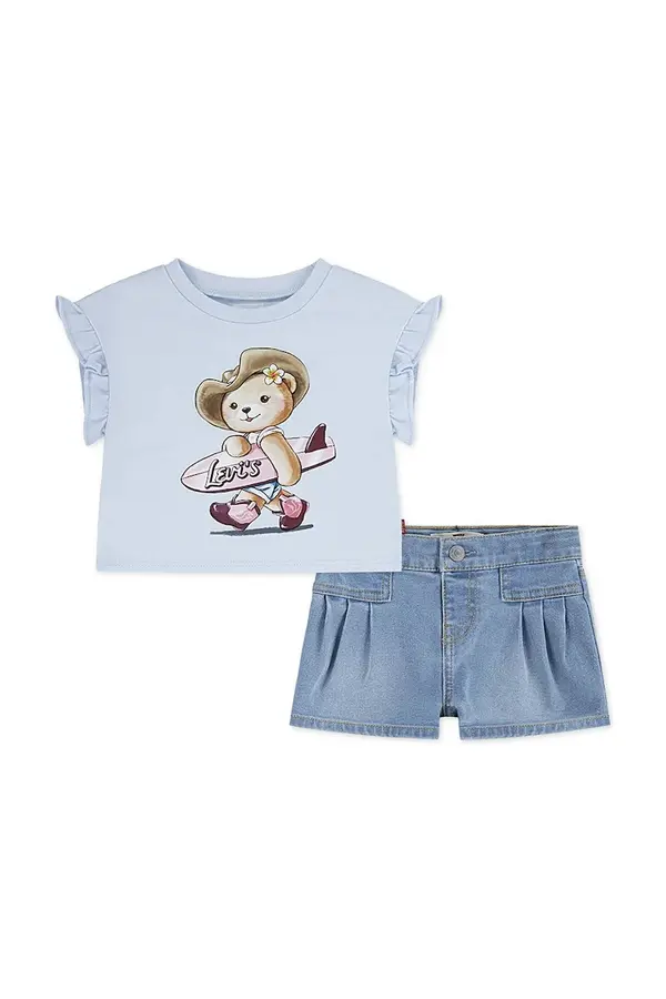 Levi's Komplet za bebe Levi's SS TOP & PLEATED SHORT SET