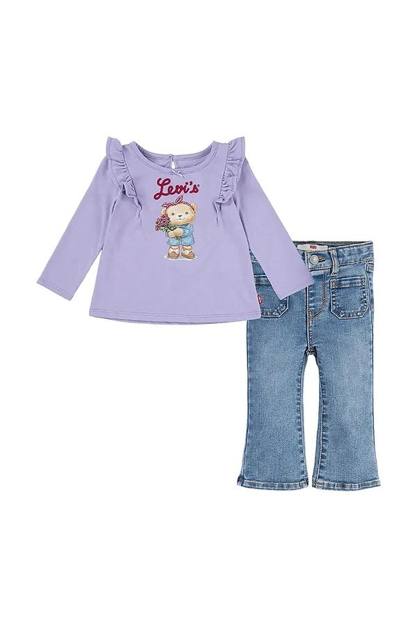 Levi's Komplet za bebe Levi's TEE & FLARE JEAN SET boja: ljubičasta, 1EK966