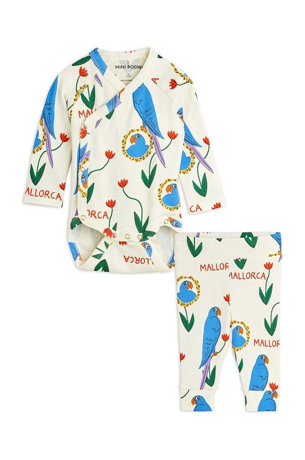 Mini Rodini Komplet za bebe Mini Rodini Parrots boja: bež