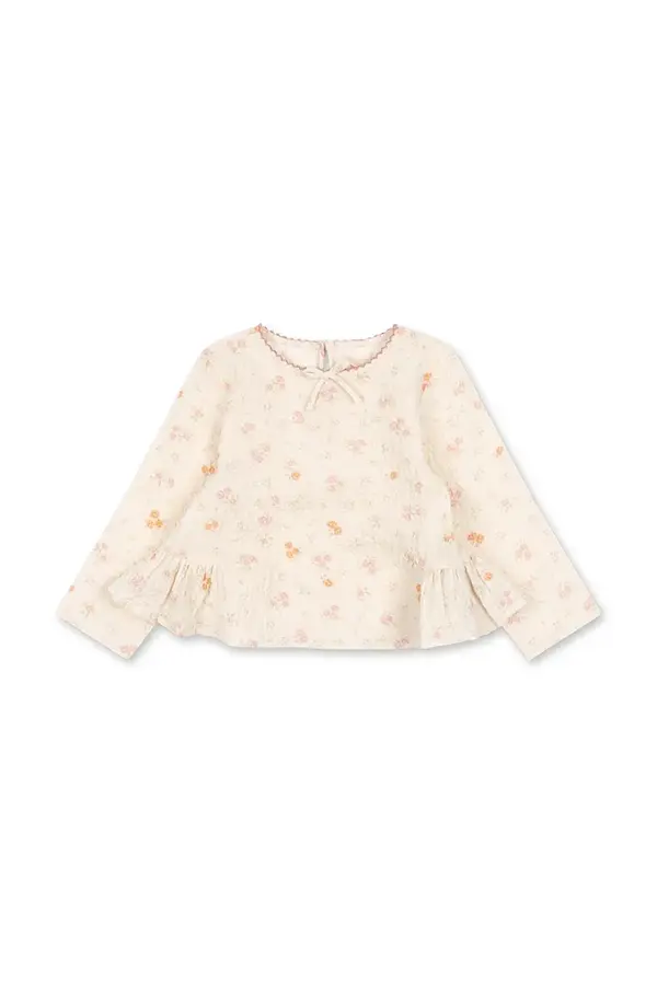 Konges Sløjd Konges Sløjd bluza s volanima za djecu od pamuka s elastanom ELIN BOW BLOUSE GOTS