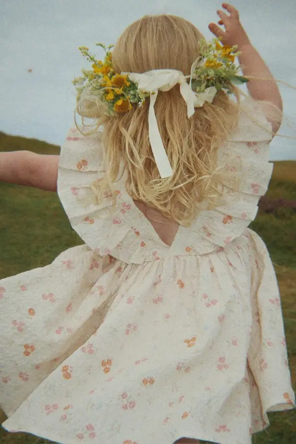 Konges Sløjd Konges Sløjd haljina s pamukom ELIN FRILL DRESS GOTS