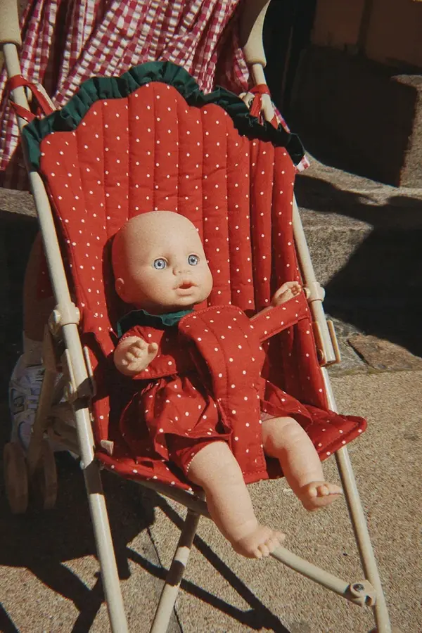 Konges Sløjd Konges Sløjd kolica za lutke za djecu pamučna FRAISE DOLL STROLLER