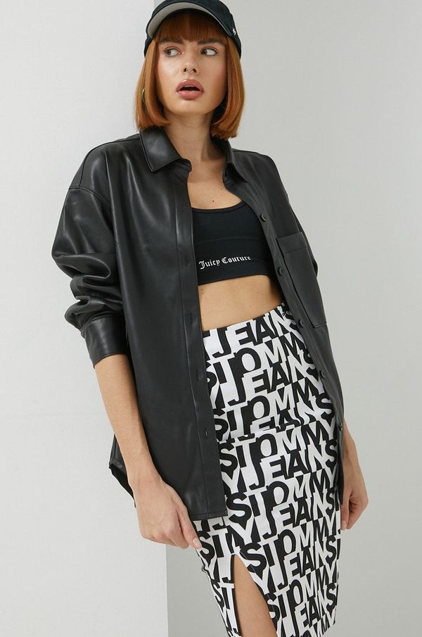 Abercrombie & Fitch Košulja Abercrombie & Fitch za žene, boja: crna, relaxed, s klasičnim ovratnikom